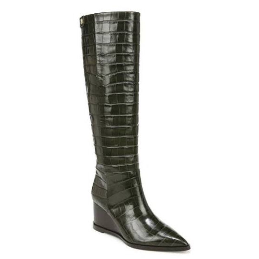 Franco Sarto Green Estella Wedge Boots